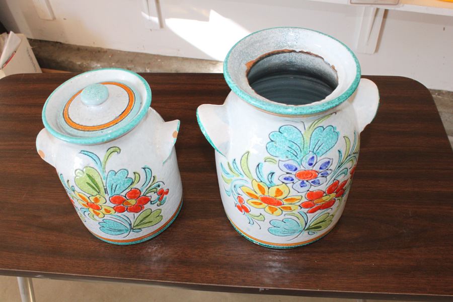 Pair Of Hand Painted Italian Jars [Photo 1]