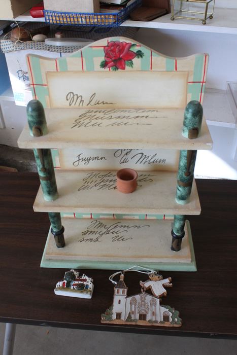 Small Shelf And Home Decor Lot [Photo 1]