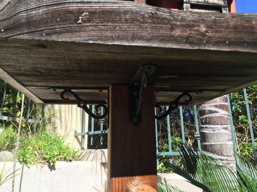 Large Handmade Two-Level Wood Birdhouse On Post [Photo 3]