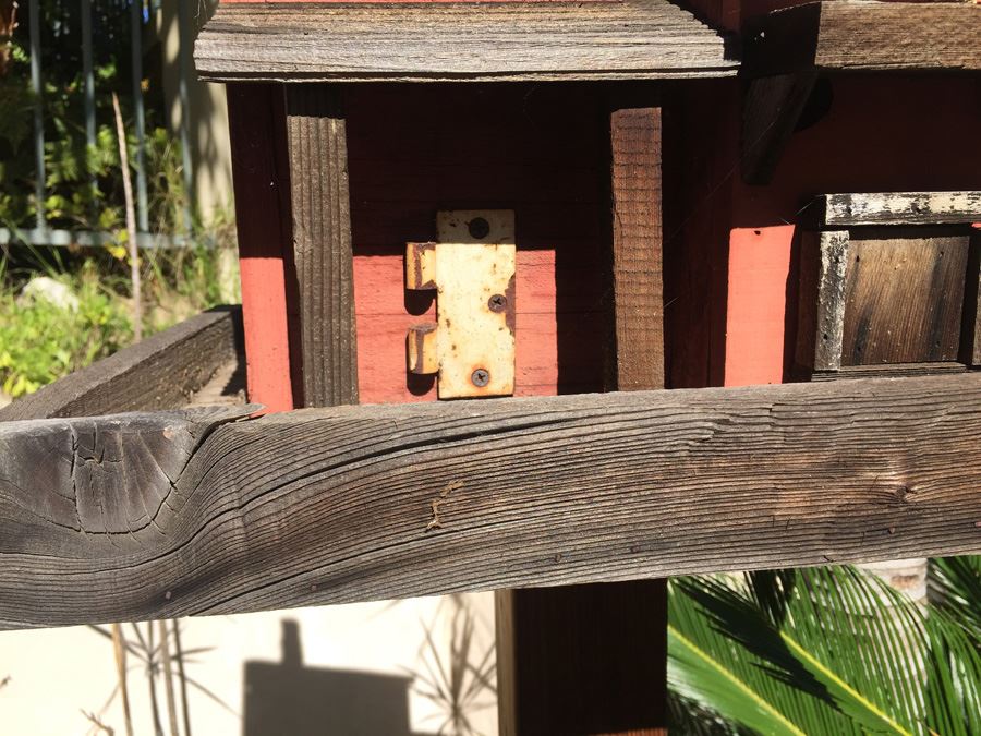Large Handmade Two-Level Wood Birdhouse On Post [Photo 6]