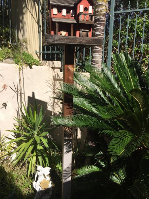 Large Handmade Two-Level Wood Birdhouse On Post [Photo 8]