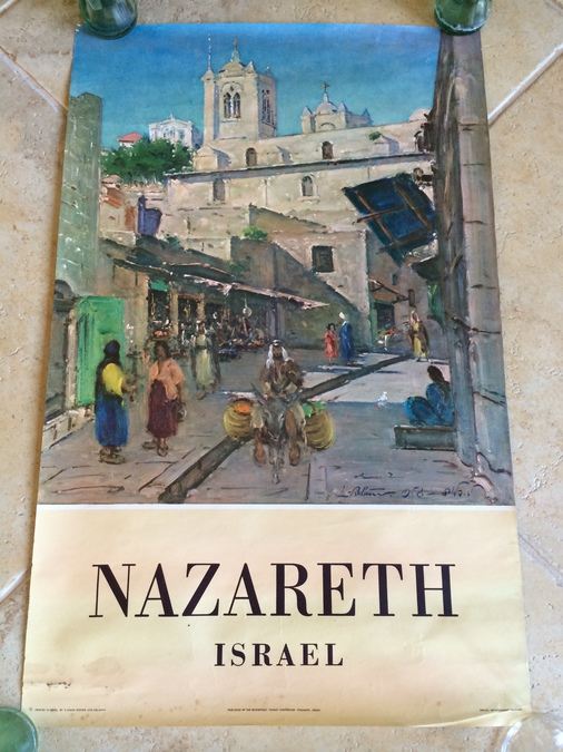 Original Vintage Nazareth Israel Travel Poster [Photo 1]