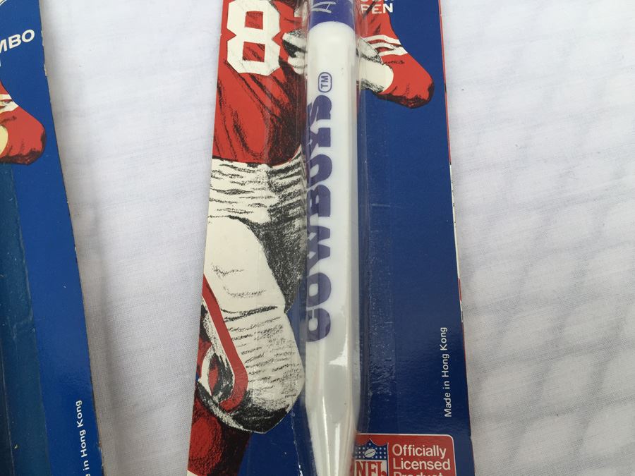 Pair Of NFL Jumbo Pens New On Card Steelers And Cowboys [Photo 3]