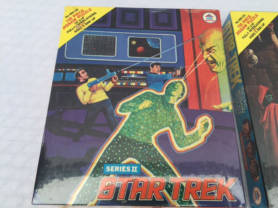 Pair Of STAR TREK Series II Jigsaw Puzzles Sealed New In Box Vintage 1976 The Alien And Force Field Capture [Photo 2]