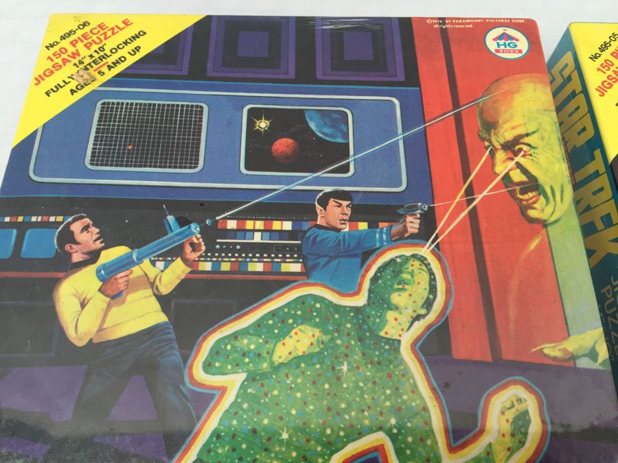 Pair Of STAR TREK Series II Jigsaw Puzzles Sealed New In Box Vintage 1976 The Alien And Force Field Capture [Photo 4]