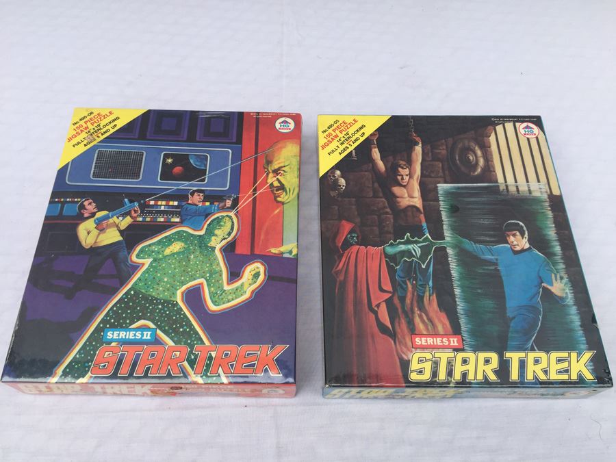 Pair Of STAR TREK Series II Jigsaw Puzzles Sealed New In Box Vintage 1976 The Alien And Force Field Capture
