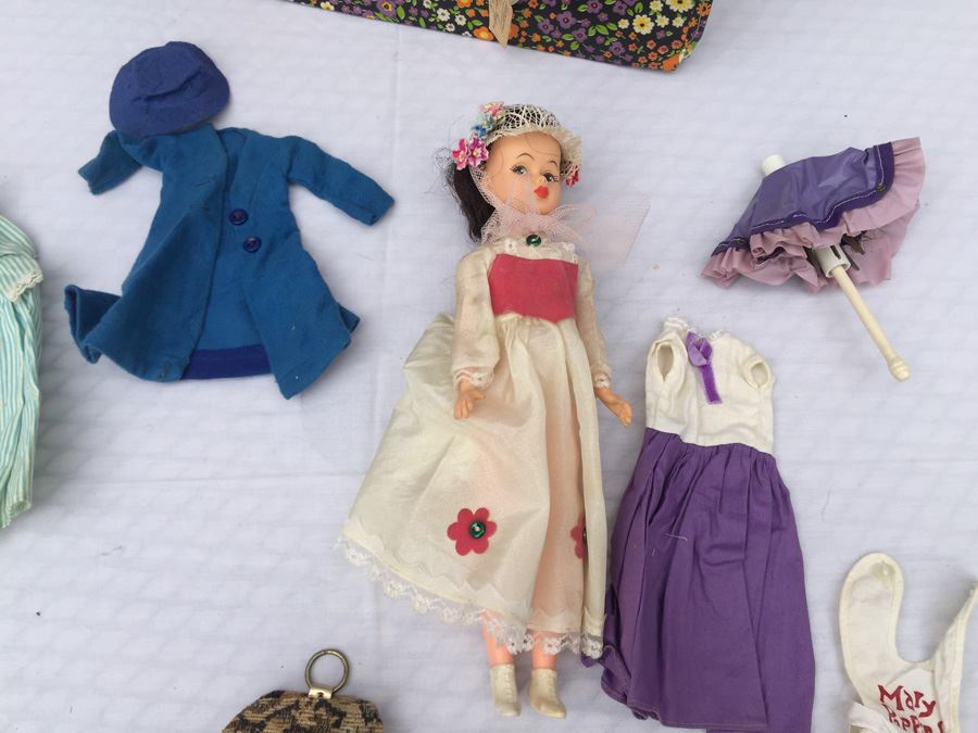 Horseman Mary Poppins Set Doll Case Bag With Doll And Accessories Vintage 60s Walt Disney [Photo 12]