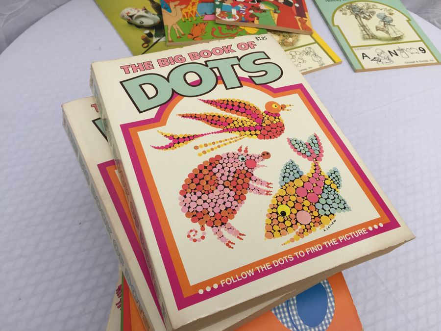 Huge Vintage Activity And Coloring Book Lot
