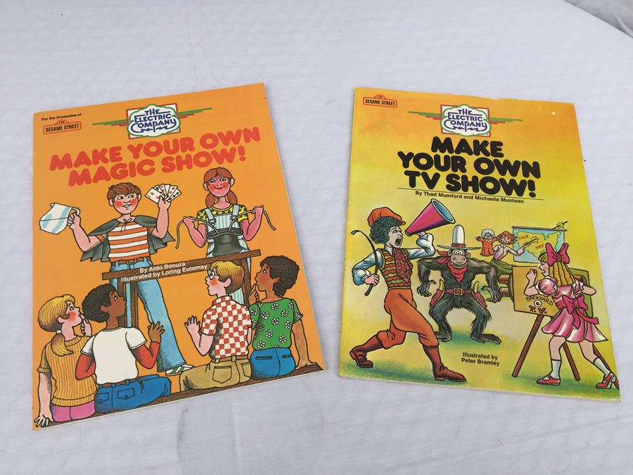 The Electric Company Books Make Your Own TV Show And Make Your Own Magic Show Vintage 1978
