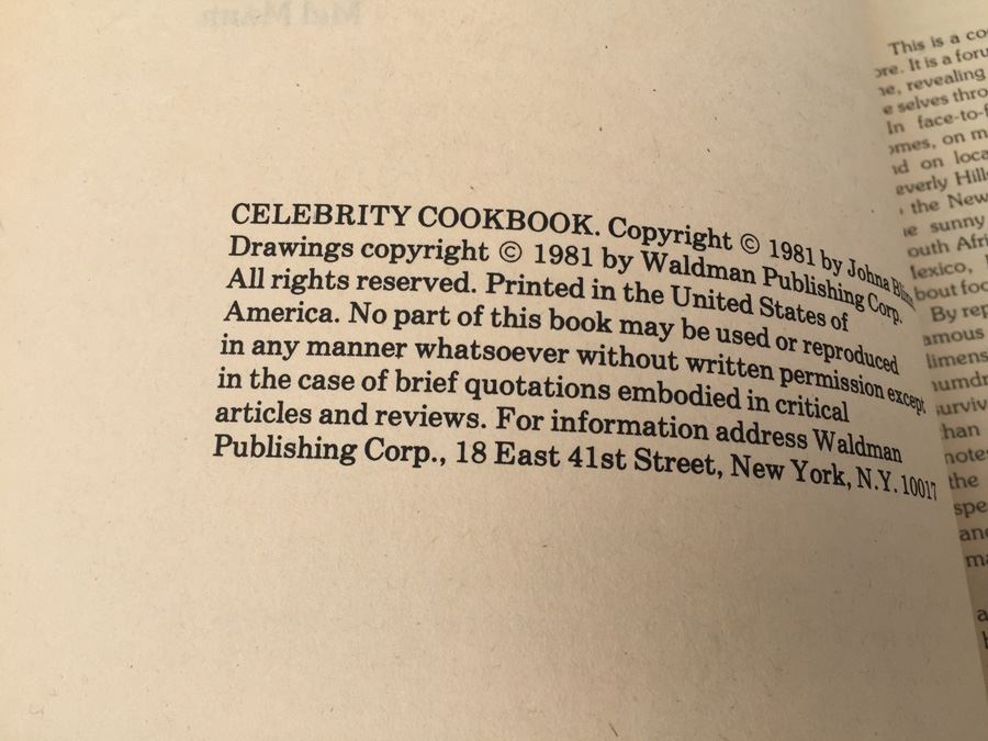 Celebrity Cookbook Johna Blinn Vintage 1981 [Photo 4]