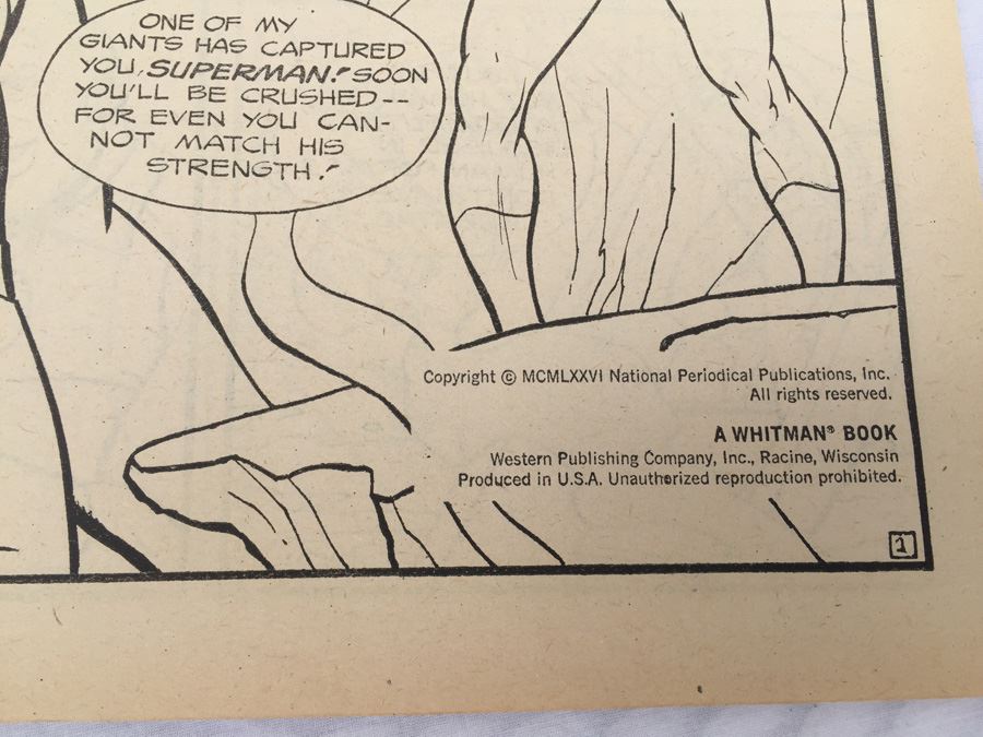 Superman Battles 'Brainiac's Biggest Plot' Giant Comics To Color Book With Bonus Mask Whitman Vintage 1976 NM [Photo 8]