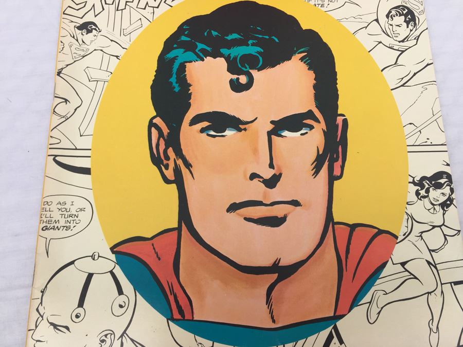 Superman Battles 'Brainiac's Biggest Plot' Giant Comics To Color Book With Bonus Mask Whitman Vintage 1976 NM [Photo 7]