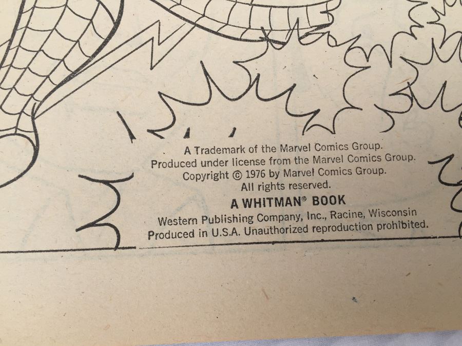 The Amazing Spider-Man In 'Weather Forecast: DANGER' With Bonus Mask Whitman Giant Comics To Color Vintage 1976 NMV $200 [Photo 7]