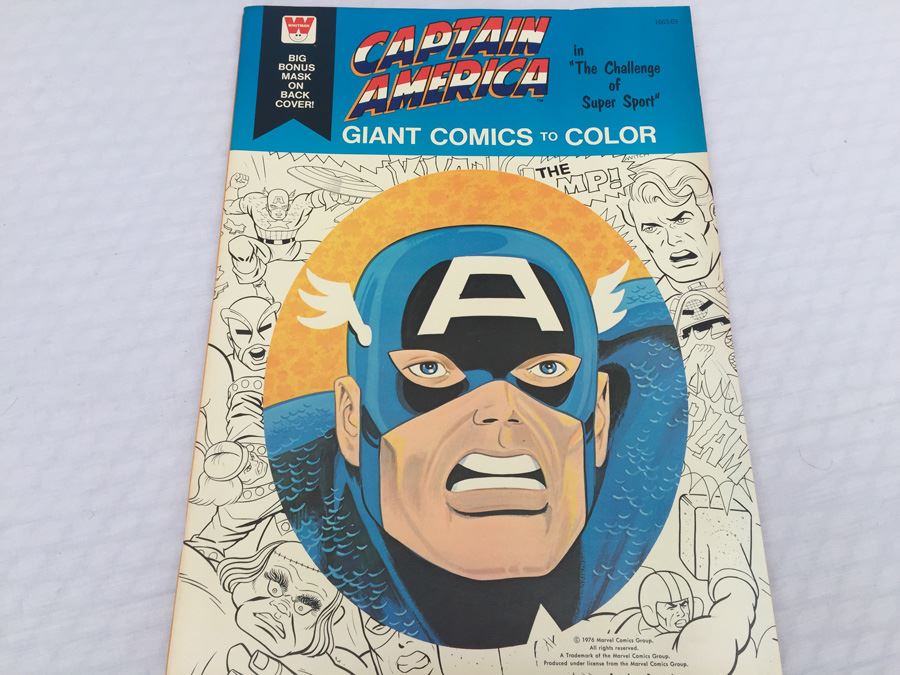 Captain America In 'The Challenge Of Super Sport' Giant Comics To Color Whitman Vintage 1976 NM [Photo 4]