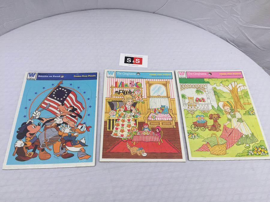 (3) Sealed Frame-Tray Puzzles Disney's America On Parade And The Ginghams [Photo 1]