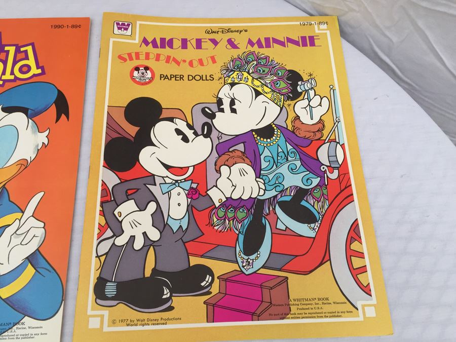 (6) Paper Doll Books Whitman New Walt Disney Winnie-The-Pooh Daisy And Donald Mickey & Minnie [Photo 4]