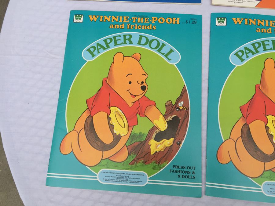 (6) Paper Doll Books Whitman New Walt Disney Winnie-The-Pooh Daisy And Donald Mickey & Minnie [Photo 7]