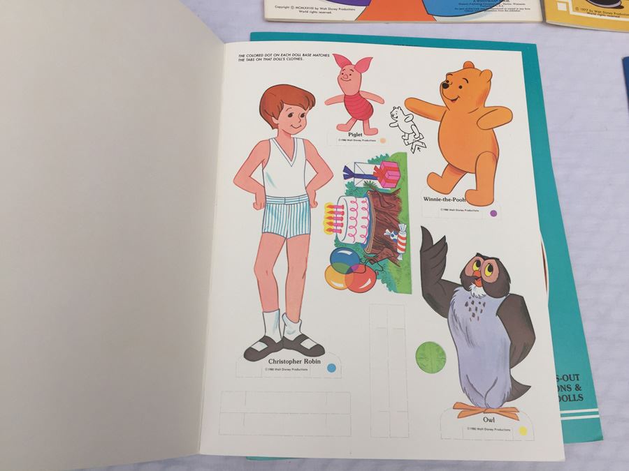 (6) Paper Doll Books Whitman New Walt Disney Winnie-The-Pooh Daisy And Donald Mickey & Minnie [Photo 12]