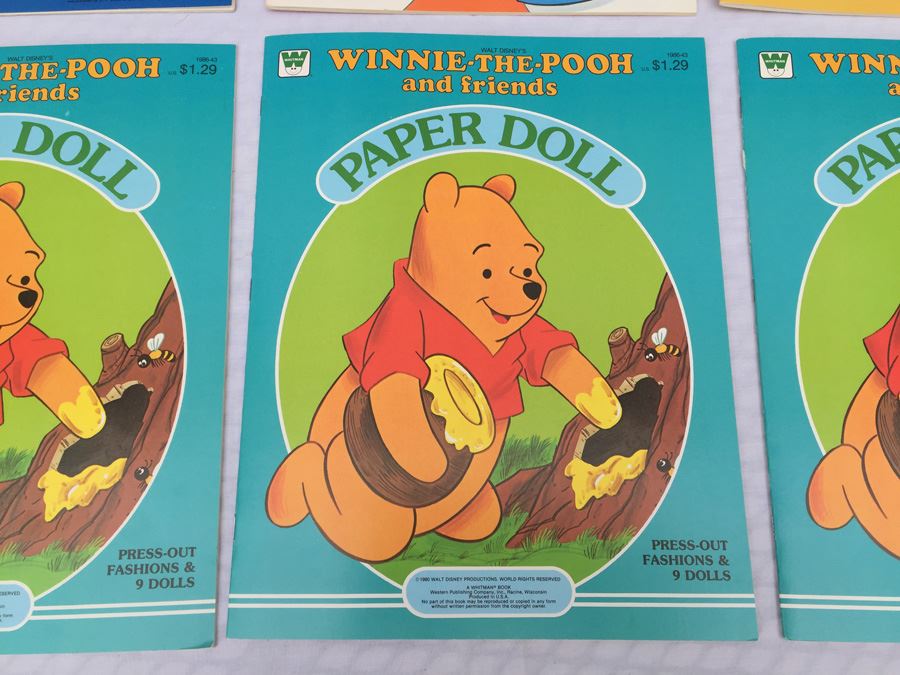 (6) Paper Doll Books Whitman New Walt Disney Winnie-The-Pooh Daisy And Donald Mickey & Minnie [Photo 6]