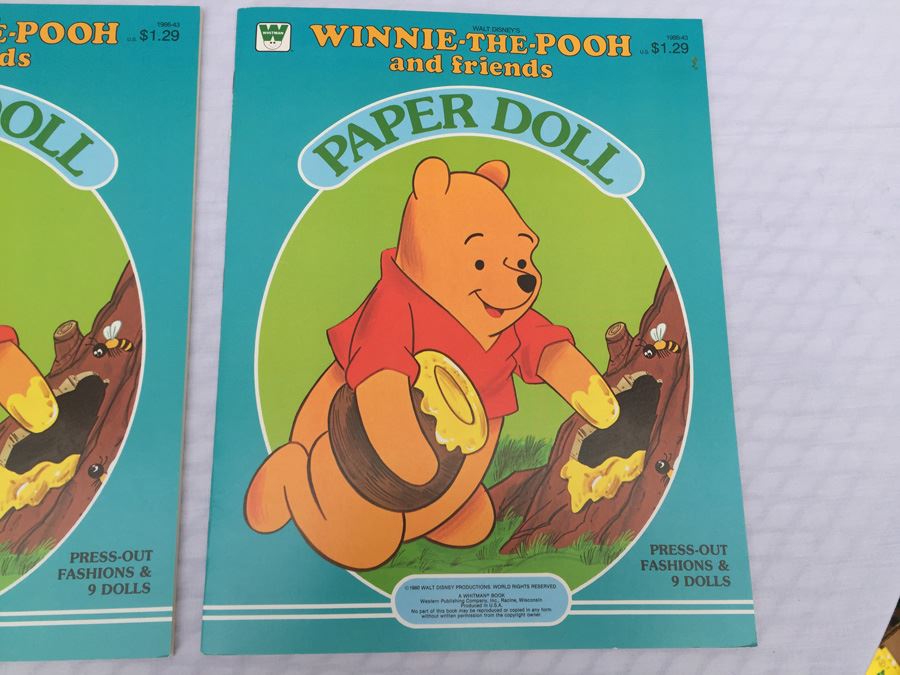 (6) Paper Doll Books Whitman New Walt Disney Winnie-The-Pooh Daisy And Donald Mickey & Minnie [Photo 5]