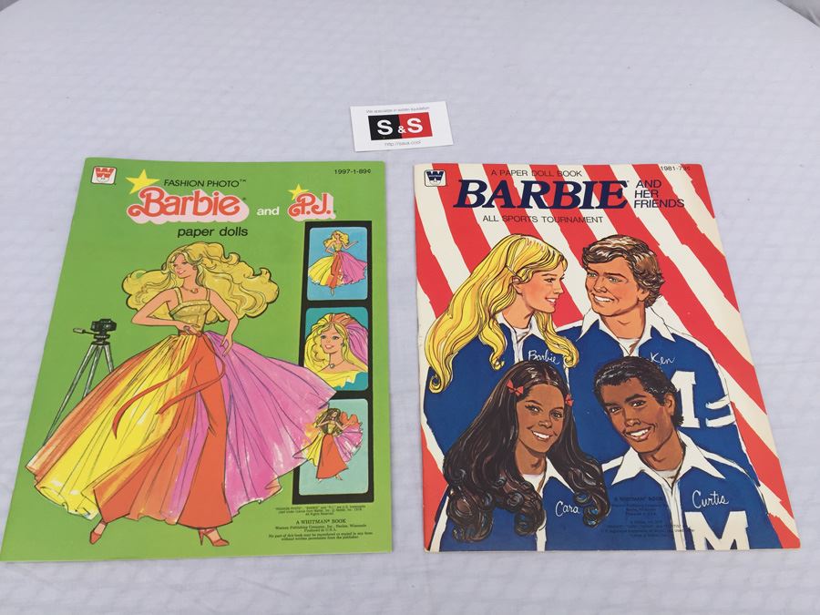 Pair Of Barbie Paper Doll Books New Barbie And PJ And Barbie And Her Friends 1978 & 1975 [Photo 1]