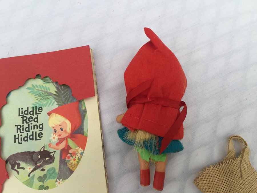 Liddle Kiddles Liddle Red Riding Hiddle With Book Mattel 1966 Front Cover Of Book Is Torn [Photo 8]
