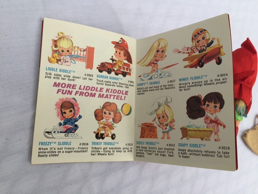 Liddle Kiddles Liddle Red Riding Hiddle With Book Mattel 1966 Front Cover Of Book Is Torn [Photo 11]