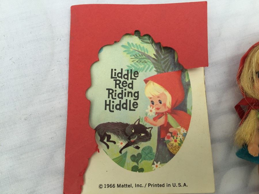Liddle Kiddles Liddle Red Riding Hiddle With Book Mattel 1966 Front Cover Of Book Is Torn [Photo 3]
