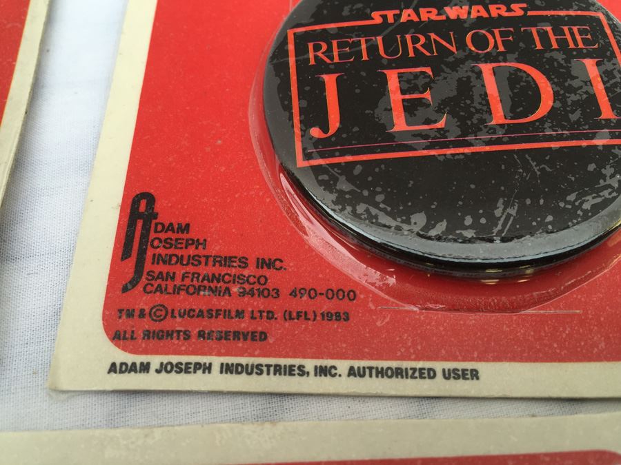 (6) Star Wars Return Of The Jedi Photo Buttons Sealed In Original Packaging Darth Vader [Photo 17]