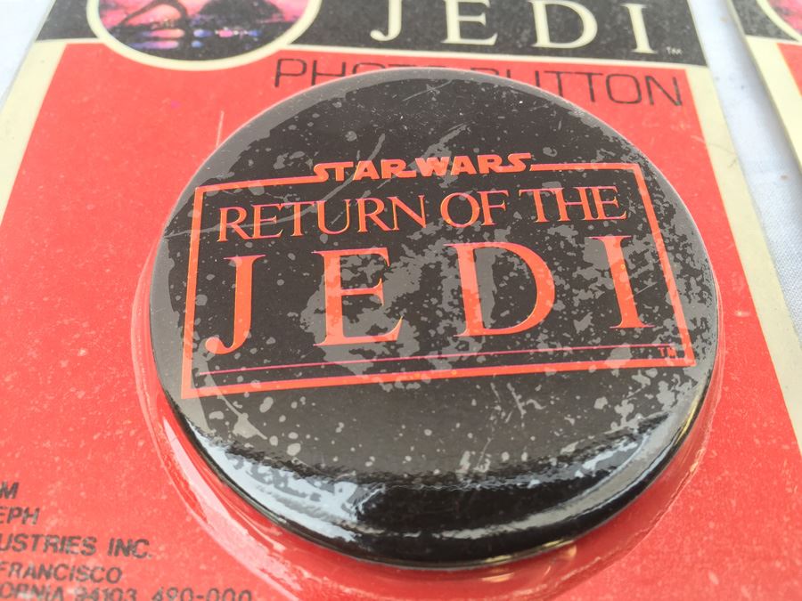(6) Star Wars Return Of The Jedi Photo Buttons Sealed In Original Packaging Darth Vader [Photo 16]