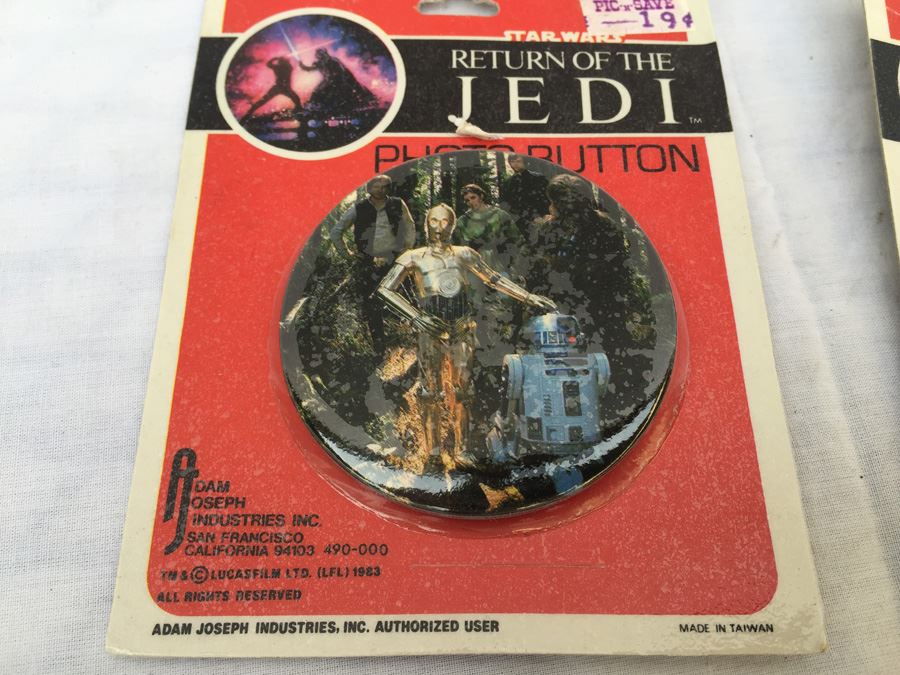 (6) Star Wars Return Of The Jedi Photo Buttons Sealed In Original Packaging Darth Vader [Photo 2]
