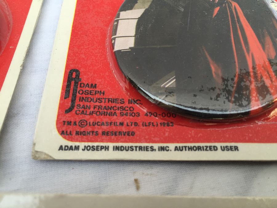(6) Star Wars Return Of The Jedi Photo Buttons Sealed In Original Packaging Darth Vader [Photo 14]