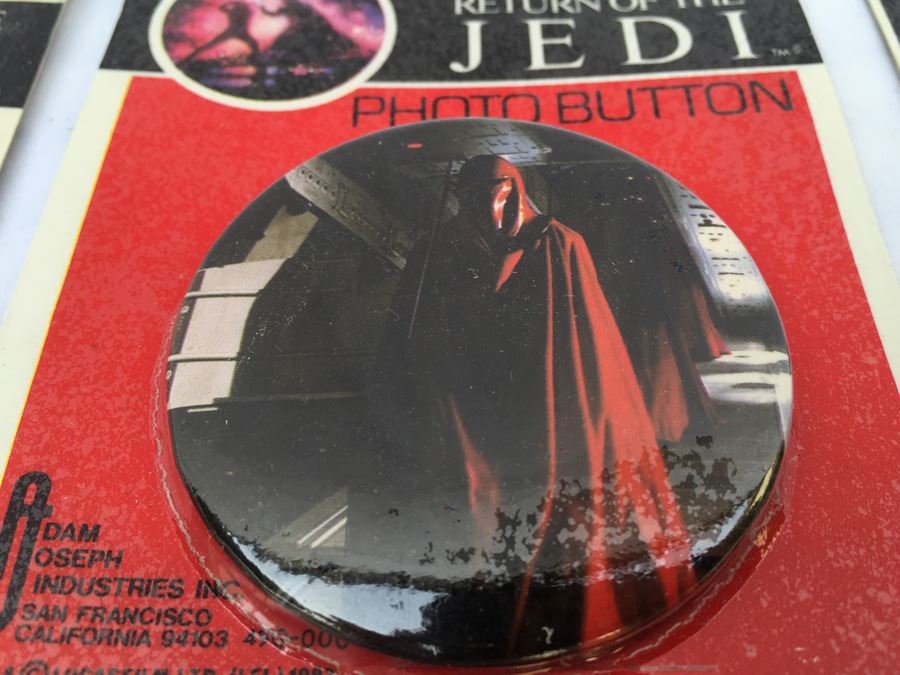 (6) Star Wars Return Of The Jedi Photo Buttons Sealed In Original Packaging Darth Vader [Photo 13]