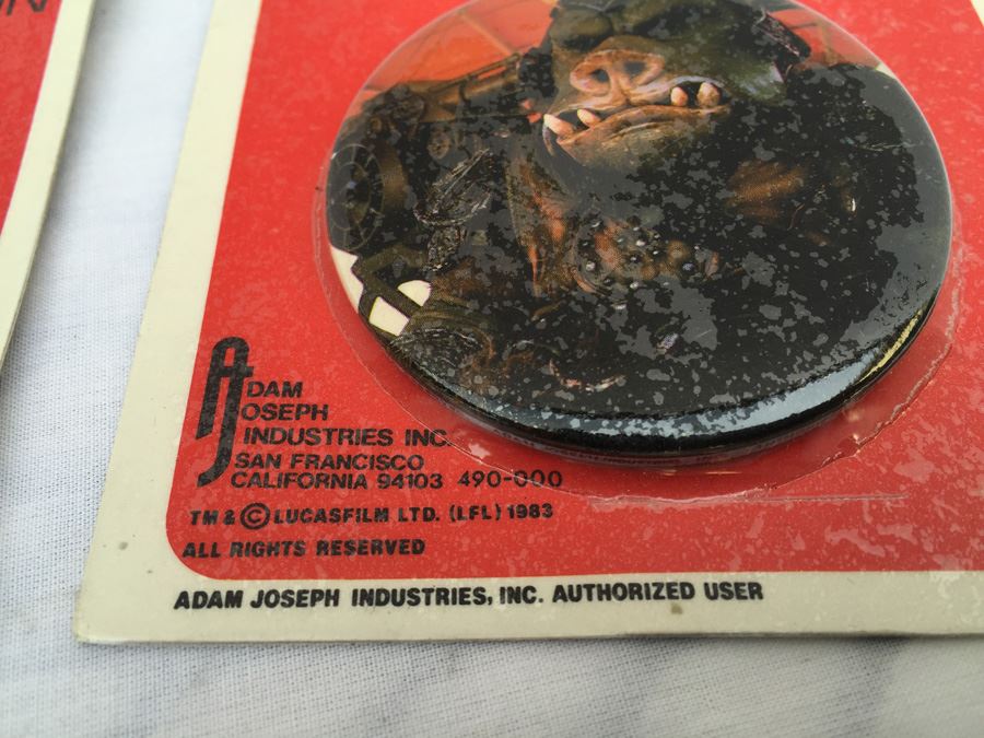 (6) Star Wars Return Of The Jedi Photo Buttons Sealed In Original Packaging Darth Vader [Photo 11]