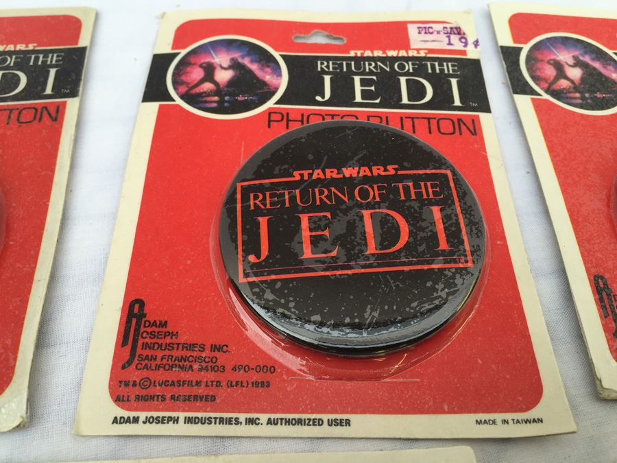 (6) Star Wars Return Of The Jedi Photo Buttons Sealed In Original Packaging Darth Vader [Photo 15]