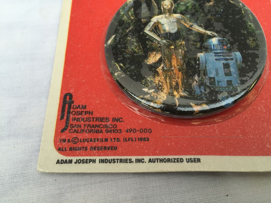 (6) Star Wars Return Of The Jedi Photo Buttons Sealed In Original Packaging Darth Vader [Photo 5]