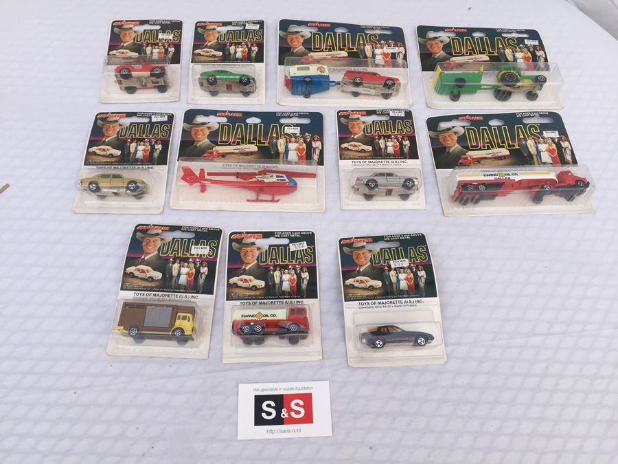 (11) MAJORETTE Die Cast Metal Vehicles Cars From The Original DALLAS TV Series France 1981