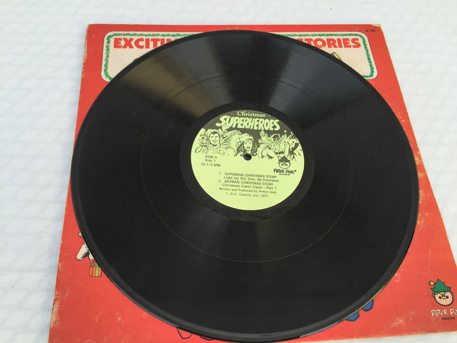 Vinyl Record Exciting Christmas Stories Superman Wonder Woman Batman Peter Pan Records DC Comics 1977 [Photo 7]