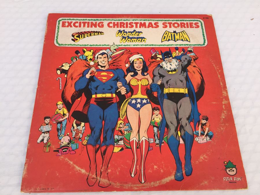 Vinyl Record Exciting Christmas Stories Superman Wonder Woman Batman Peter  Pan Records DC Comics 1977