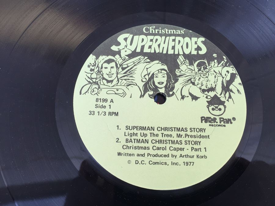 Vinyl Record Exciting Christmas Stories Superman Wonder Woman Batman Peter Pan Records DC Comics 1977 [Photo 3]