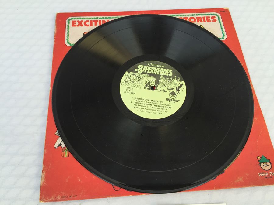 Vinyl Record Exciting Christmas Stories Superman Wonder Woman Batman Peter Pan Records DC Comics 1977 [Photo 8]