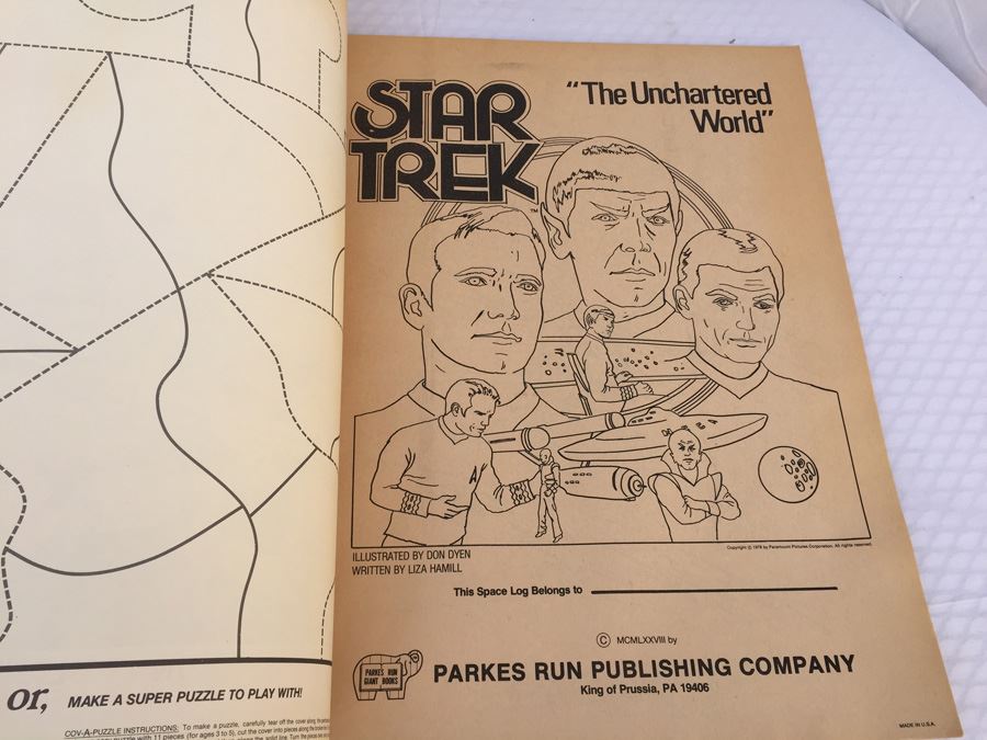 STAR TREK The Unchartered World Giant Story Coloring Book 1978