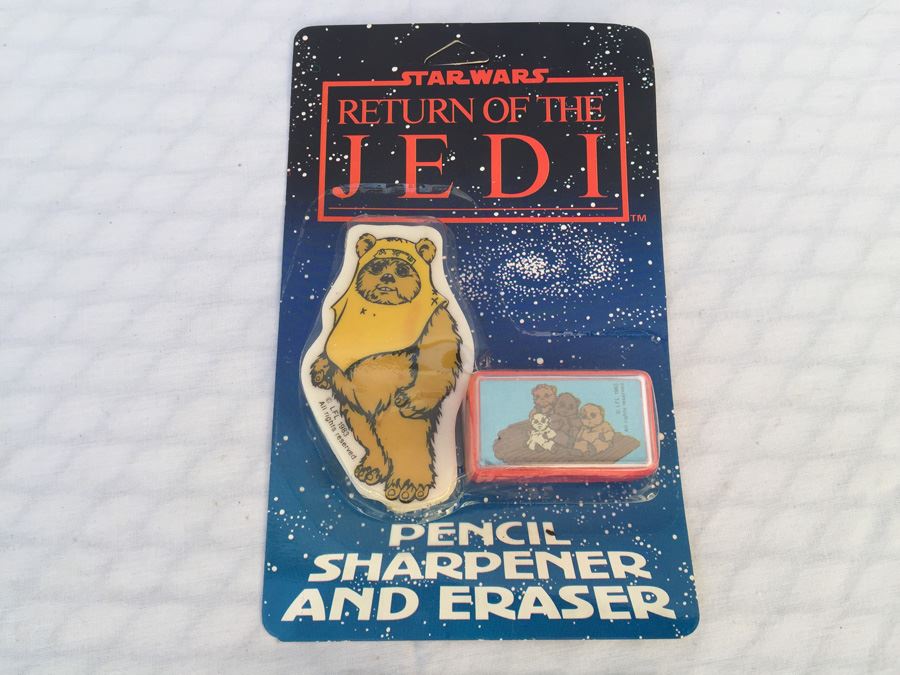 Star Wars Return Of The Jedi Pencil Sharpener And Eraser New On Card 1983 [Photo 4]