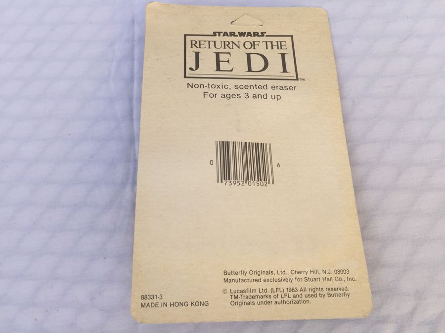 Star Wars Return Of The Jedi Pencil Sharpener And Eraser New On Card 1983 [Photo 3]