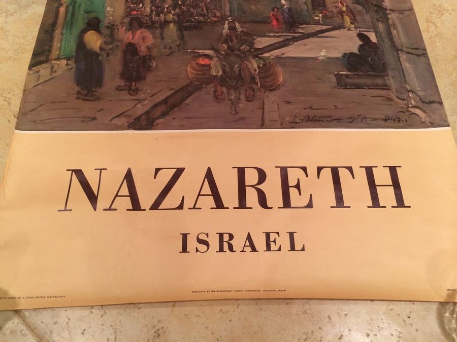 Original Vintage Nazareth Israel Travel Poster [Photo 2]