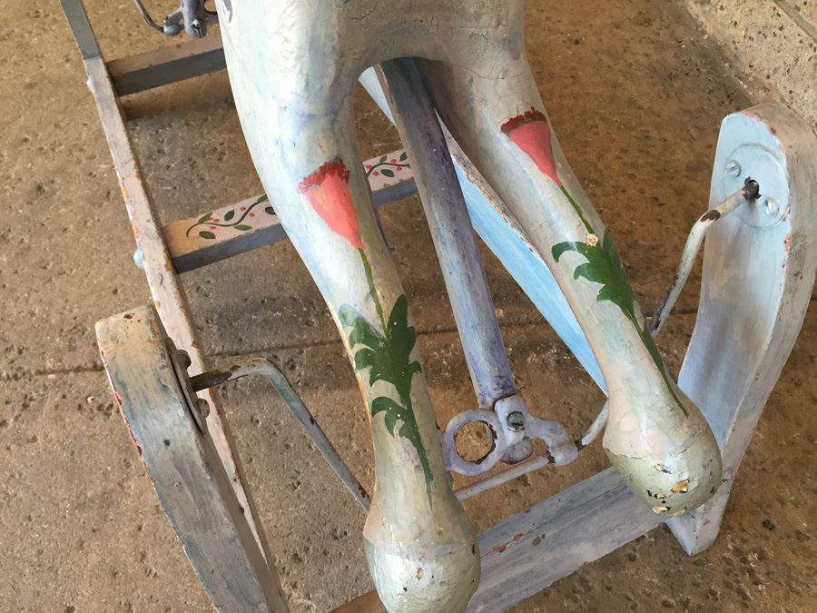 Antique Wooden Hand Painted Rocking Horse [Photo 5]