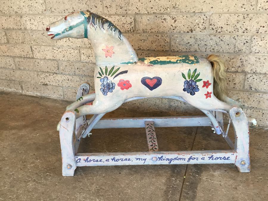 Antique Wooden Hand Painted Rocking Horse [Photo 16]