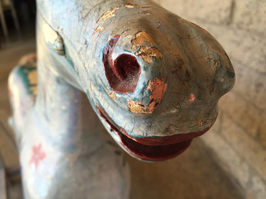 Antique Wooden Hand Painted Rocking Horse [Photo 4]
