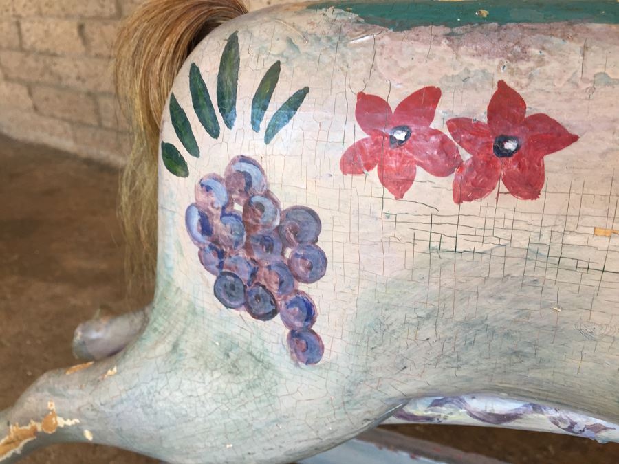Antique Wooden Hand Painted Rocking Horse [Photo 9]