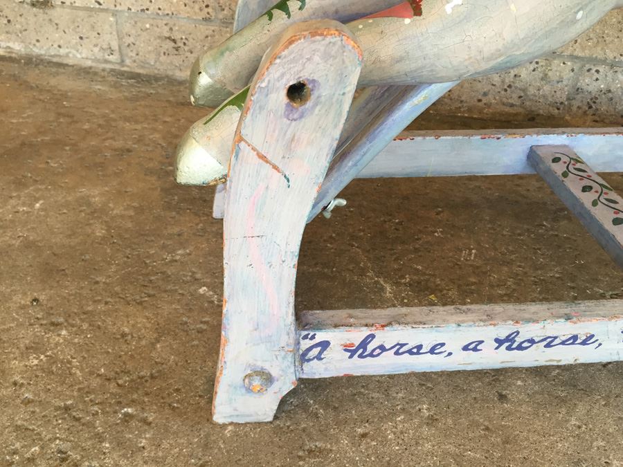 Antique Wooden Hand Painted Rocking Horse [Photo 23]